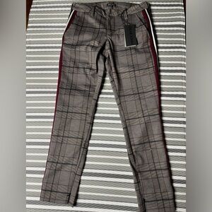 NWT DEAR JOHN Women’s Blair Navy Plaid Print Pants Size 26